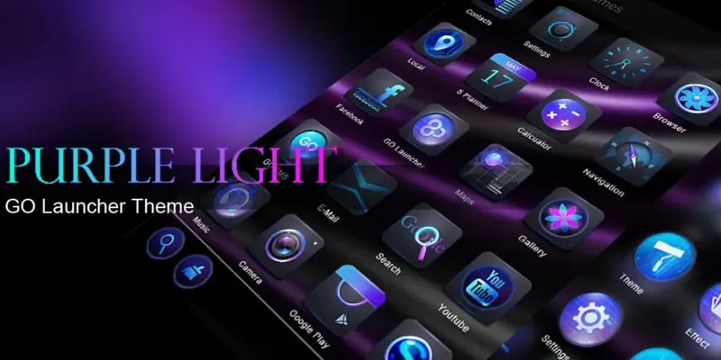 Purple Light GOLauncher EX Theme android App screenshot 0